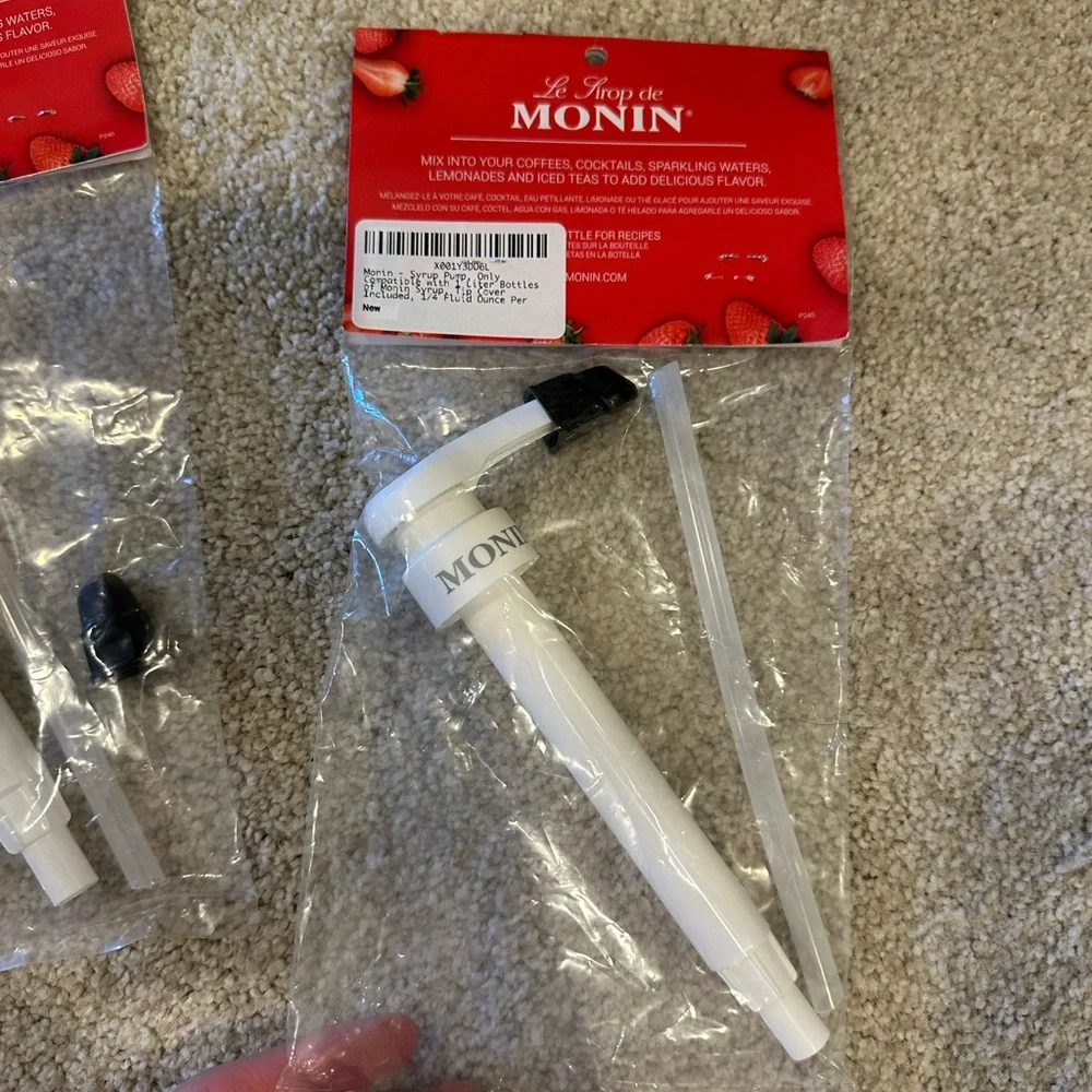 Monin 1L Syrup Pump Dispenser x 2